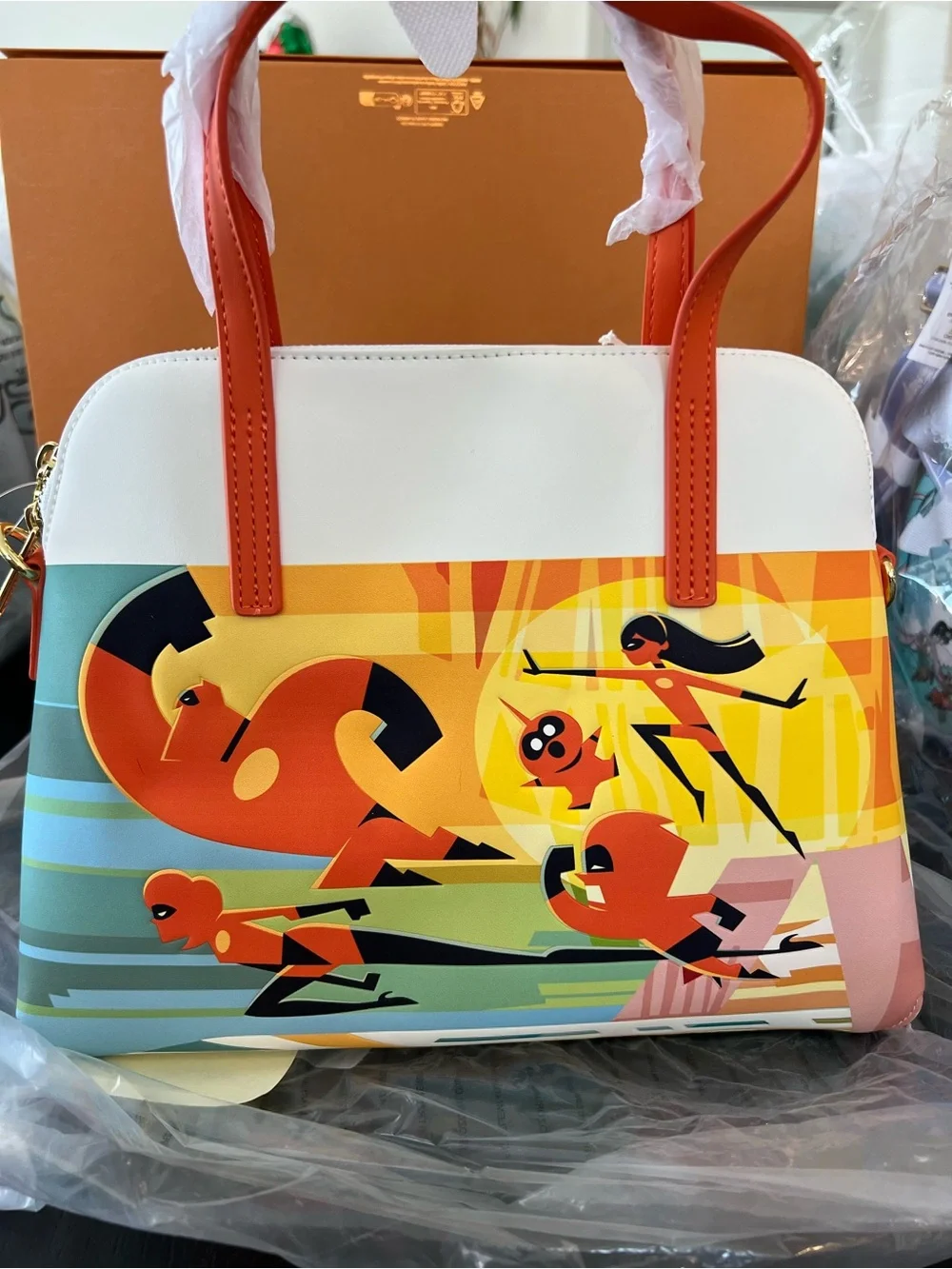 Loungefly Orange White & Multicolor Disney's Contemporary Resort Satchel